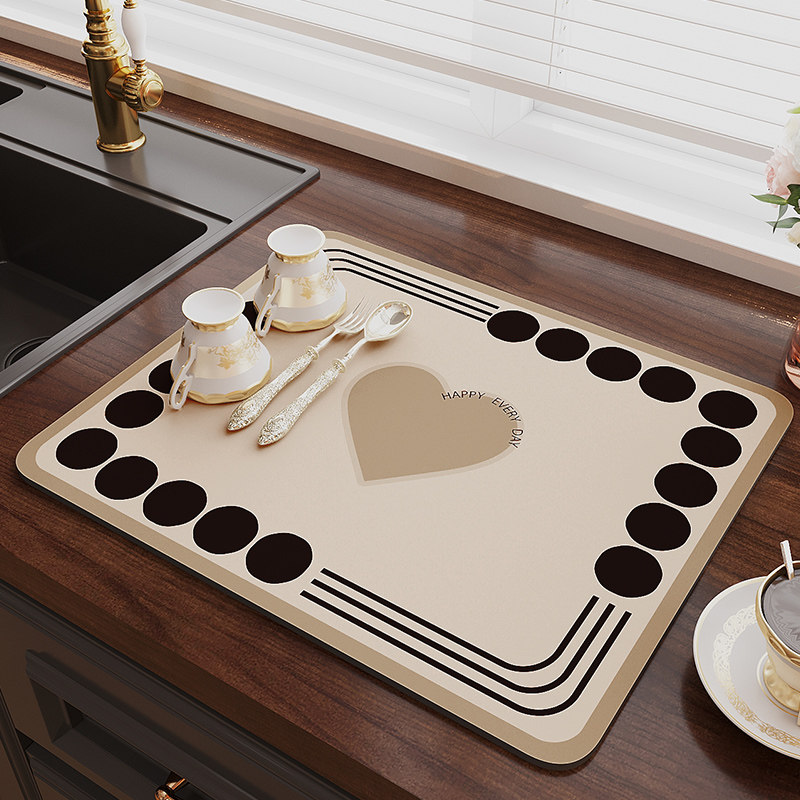 厨房台面沥水垫软硅藻泥桌面吸水垫餐具干燥垫杯垫免洗桌垫吧台垫,淘宝优惠券,粉丝福利购,淘宝优惠卷