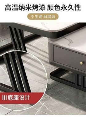 2026新款轻奢茶几客厅家用玻璃岩板桌简约小户型新款方形组合