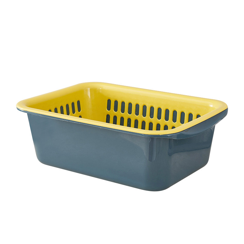 家用厨房双层镂空水果盆多功能收纳置物槽洗菜盆洗碗盆晾干沥水架,淘宝优惠券,粉丝福利购,淘宝优惠卷