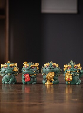 新中式瑞兽祝福状元探花送考生学生小众精致礼品书房桌面装饰摆件