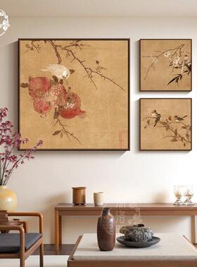 梅竹图宋氏美学花鸟画茶室挂画书房民宿客厅装饰画中国风玄关壁画