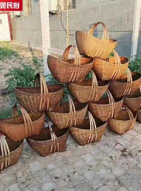 手工竹编菜篮子篮筐手提篮水果篮农村老物件复古怀旧民俗道具摆件