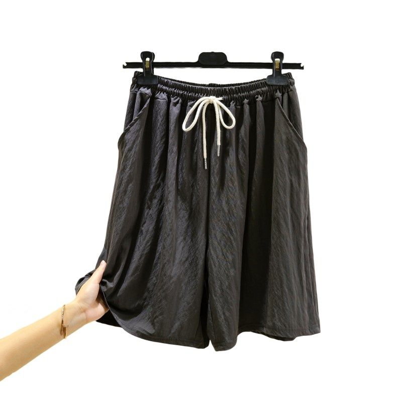 新款人棉短裤女夏季宽松阔腿裤高腰显瘦五分裤松紧腰休闲裤薄款,淘宝优惠券,粉丝福利购,淘宝优惠卷