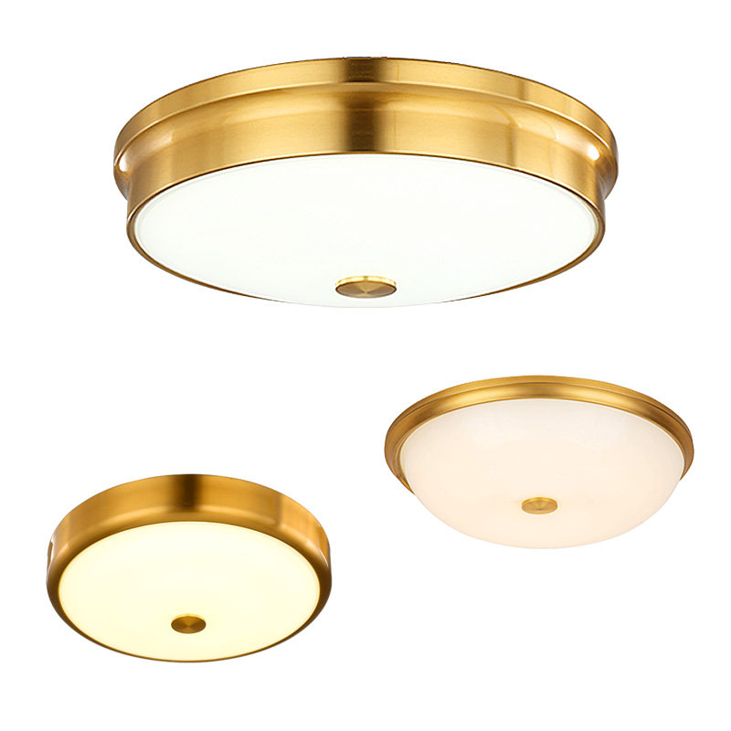 简约LED吸顶灯温馨卧室圆形仿铜色创意房间餐厅书房走廊过道灯具,淘宝优惠券,粉丝福利购,淘宝优惠卷