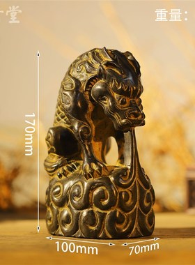 晋青堂纯天然青石石雕吸水兽多尺寸黑色动物中式复古手工桌面摆件