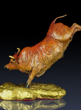 纯黄铜牛招财牛工艺品摆饰办公室装饰品家居客厅铜牛饰品旺财礼品