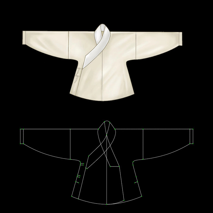 明制复原交领日常弓袋袖女汉服打版纸样古装衣服裁剪制作样版模版,淘宝优惠券,粉丝福利购,淘宝优惠卷