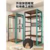 Simple wardrobe metal hole plate hanger home bedroom shelf steel frame combination storage rack open cloakroom