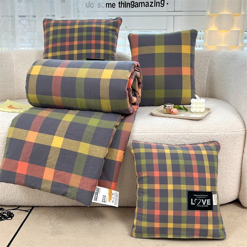 全棉抱枕两用被子车用午睡枕头被毯子二合一车载汽车靠枕折叠毯子,淘宝优惠券,粉丝福利购,淘宝优惠卷