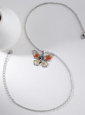干枯蝴蝶复古小众设计感项链女高级装颈链新中式国风锁骨配饰送礼