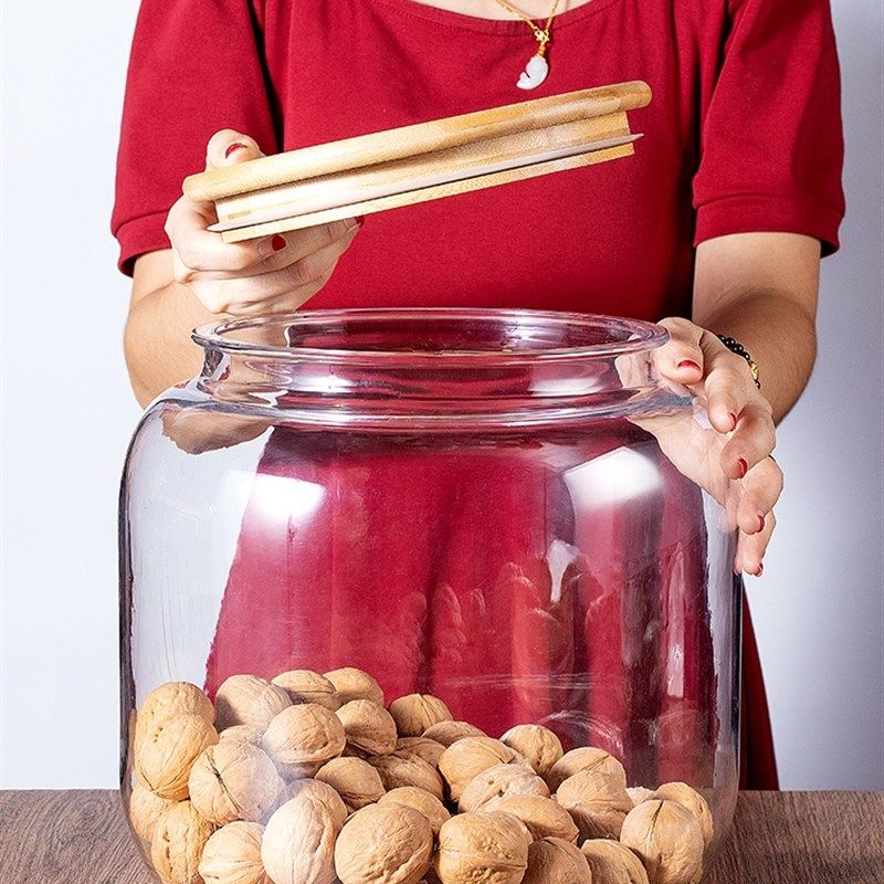 青柑防潮竹木盖食品级密封桶专用大容量透明容器茶叶罐陈皮储存罐,淘宝优惠券,粉丝福利购,淘宝优惠卷