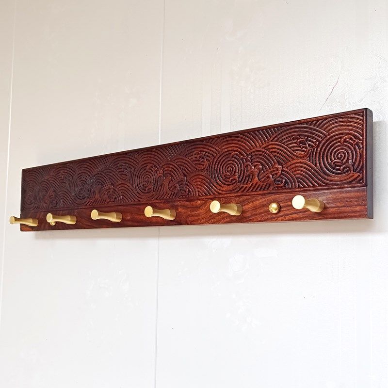 新款花梨木挂衣钩刺猬紫檀粘钩挂衣架实木壁挂黄铜长排钩衣帽架,淘宝优惠券,粉丝福利购,淘宝优惠卷