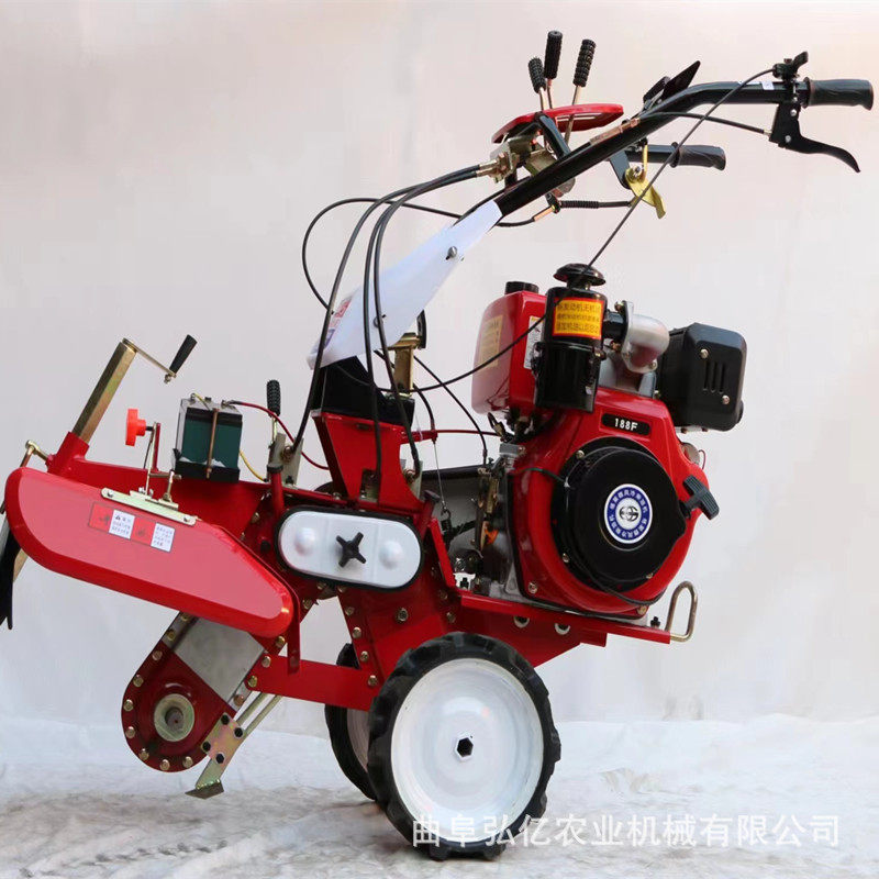 Multi-purpose pastoral management machine four-wheel drive orchard trenching machine diesel high-horsepower hand-held soil loosening micro-tillage machine