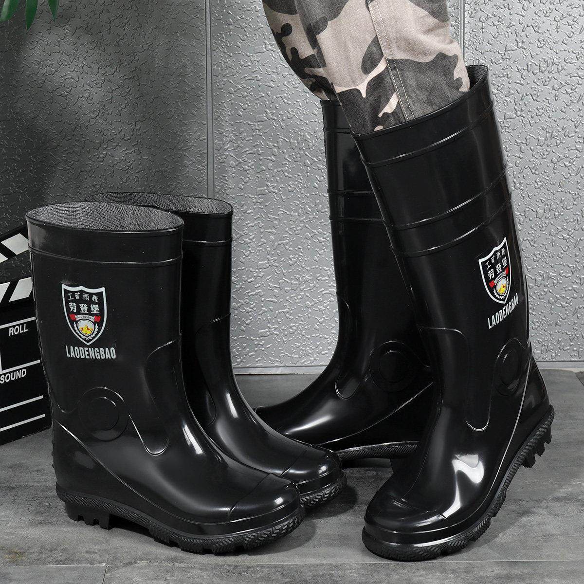 防水鞋男式丝绒加厚棉质雨靴钓鱼防滑雨靴套鞋中高低帮防水耐磨胶,淘宝优惠券,粉丝福利购,淘宝优惠卷