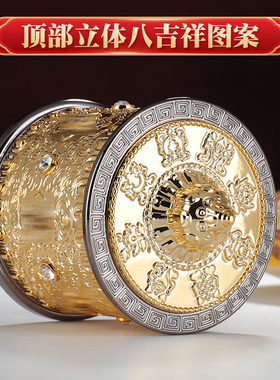 摆件悬浮转金轮家居桌面摆放电动轻奢夜灯创意礼品佛前供奉转金筒