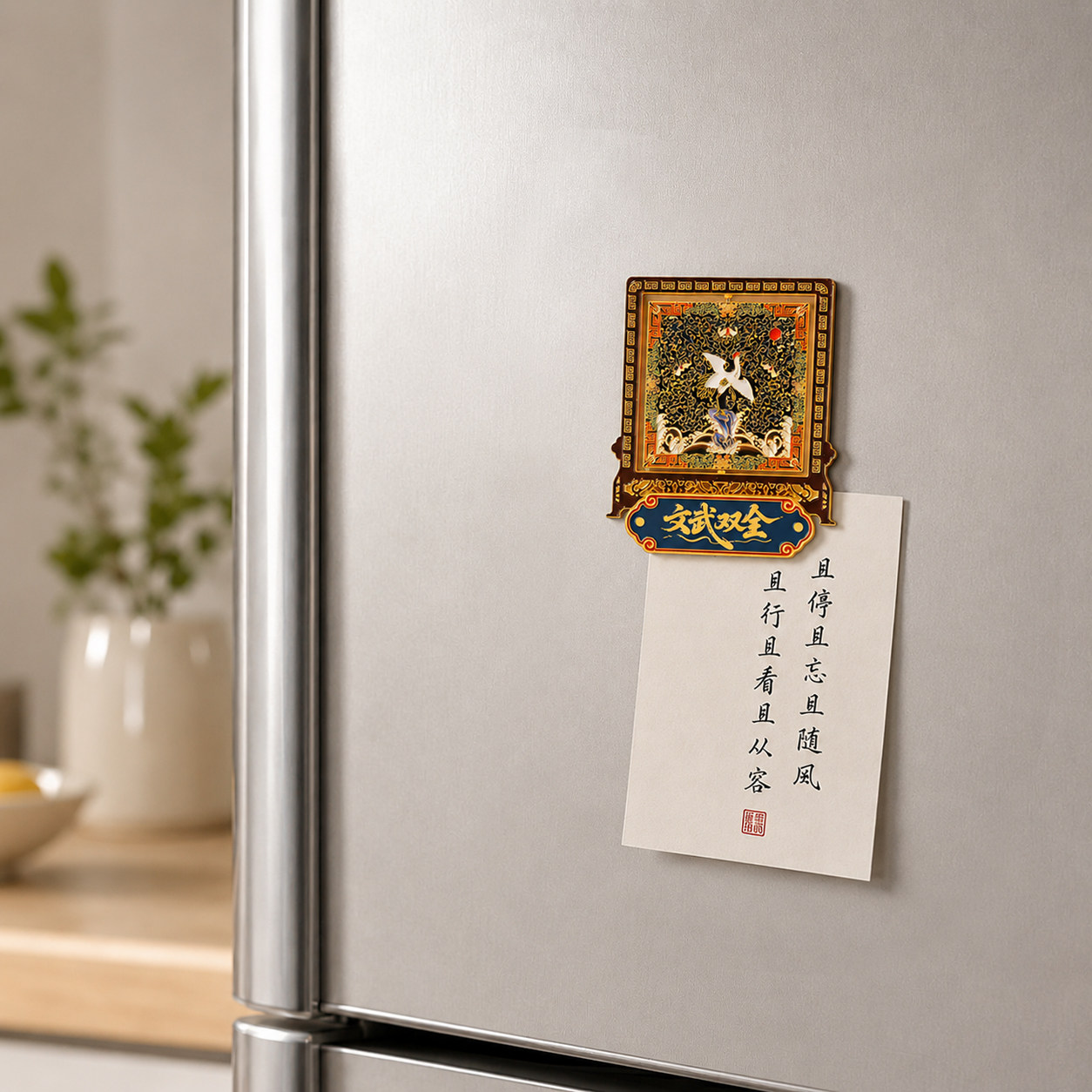 【重庆中国三峡博物馆】文武双全翻转冰箱贴文创礼品摆件送礼正品