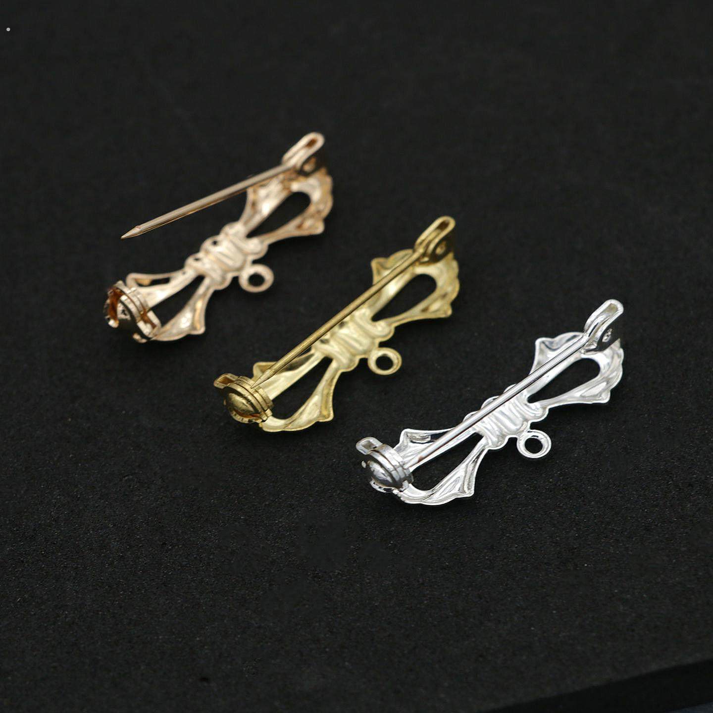 带孔黄铜蝴蝶结胸针diy服饰胸针手作配件扣针安全锁头蝴蝶结别针,淘宝优惠券,粉丝福利购,淘宝优惠卷