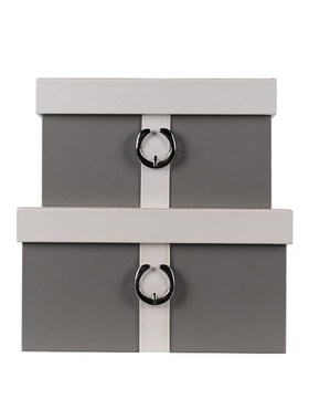 样板房衣帽间皮质锁扣收纳箱储物箱衣柜收纳盒软装装饰品摆件轻奢