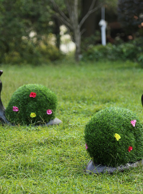 庭院草坪景观装饰动物 草皮植绒蜗牛创意幼儿园装饰户外花园摆件