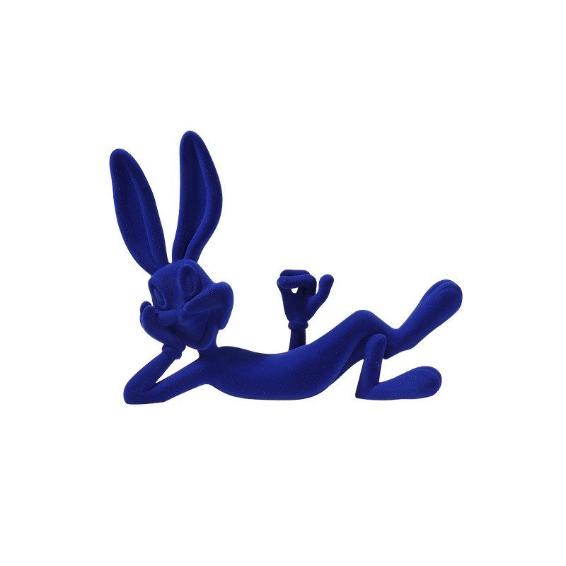 克莱因蓝兔子摆件女生车内饰品客厅电视柜卧室桌面奶油风软装饰品,淘宝优惠券,粉丝福利购,淘宝优惠卷