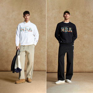 杰克琼斯户外运动冬春季卫裤长裤子休闲宽松版型NBA联名百搭男装