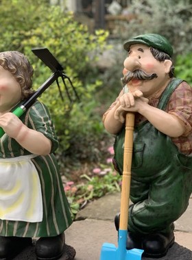 欧美出口户外花园装饰品摆件美式乡村农场园丁人物幼儿园造景看门