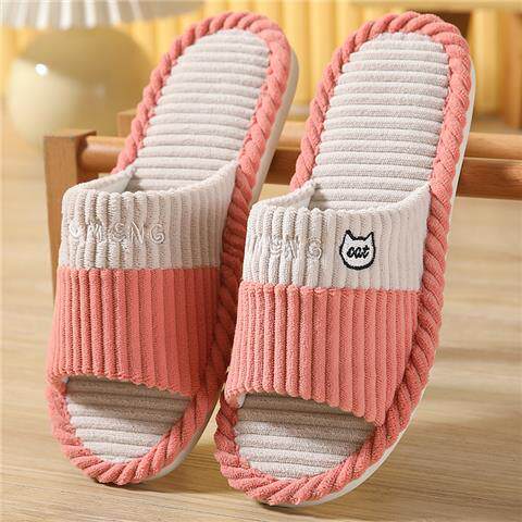 春夏亚麻拖鞋女士居家室内防滑透气