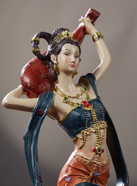 新中式敦煌飞天摆件茶室禅意装饰家居客厅玄关酒柜博古架摆设高端