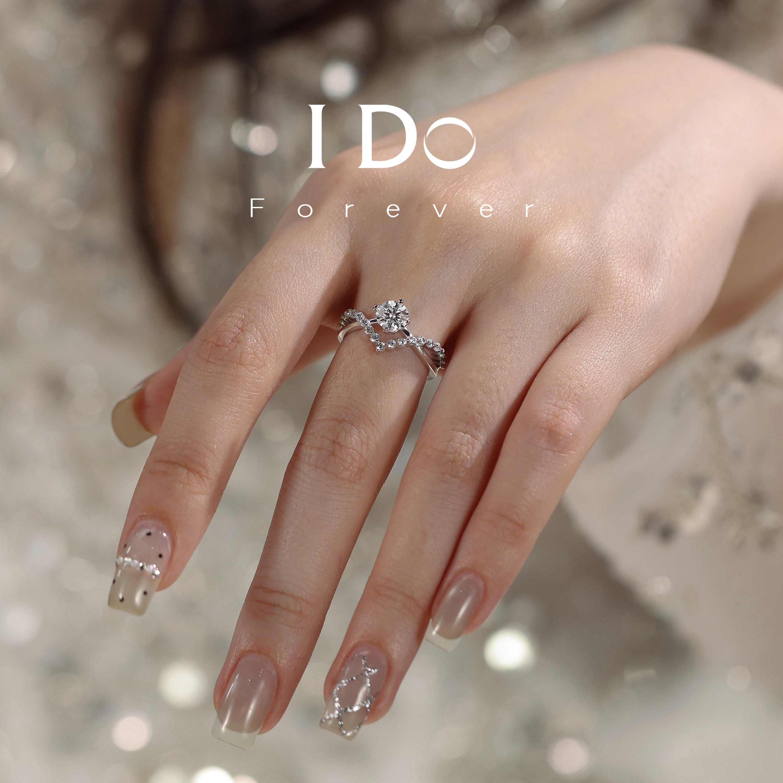 IDOForever cultured diamond crown wedding ring