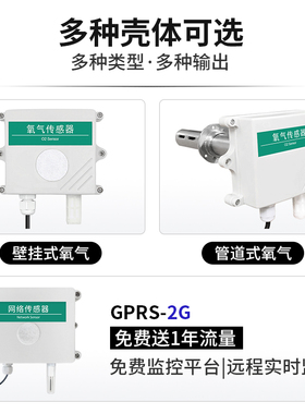 氧气传感器O2浓度检测变送器含氧量测氧仪工业级氧气浓度检测仪