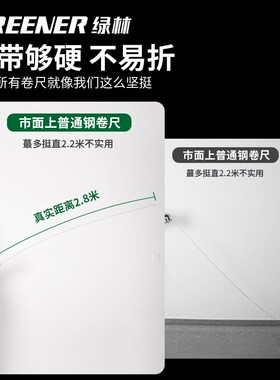 绿林卷尺7.5米加厚加硬高精度盒尺工地圈尺防割手工业级量测钢尺