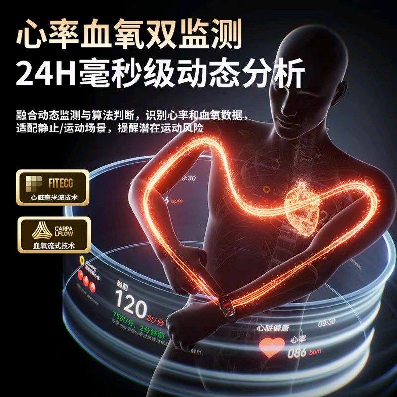 春节不打烊】测血糖血压精准度99智能手表心率血脂高精度三高手环