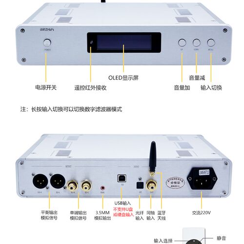 清风DC300旗舰双核心ES9038PRO全平衡 USB解码器hifi发烧 DAC耳放 - 图2