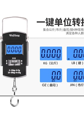 手提秤高精度50kg弹簧便携式电子秤家用买菜小型手拿快递勾称小秤
