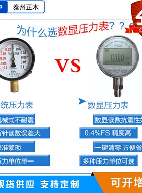 高精度数显压力表防震防爆数字包检测水压气压油压负压真空表Y100