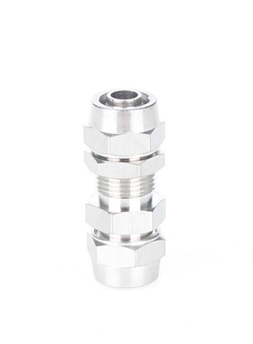 全铜镀镍隔板穿板锁母直通接头快拧串板管接4 6 8 10 12 14 16mm