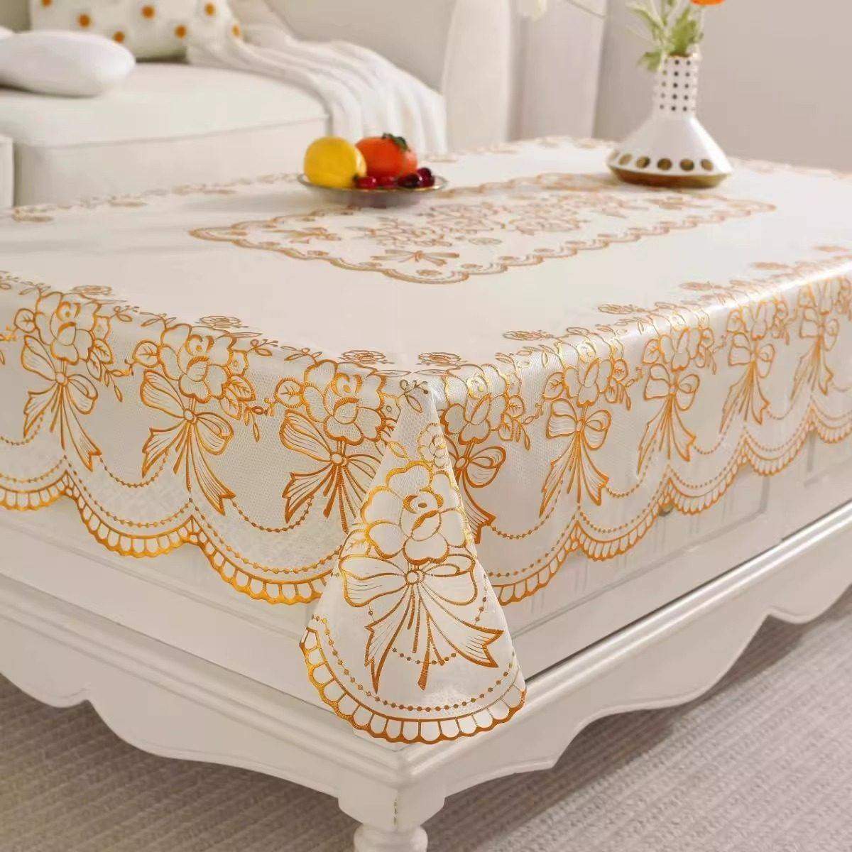 【下单立减20】桌布防水防油免洗防烫长方形餐桌布茶几垫烫金桌布,淘宝优惠券,粉丝福利购,淘宝优惠卷