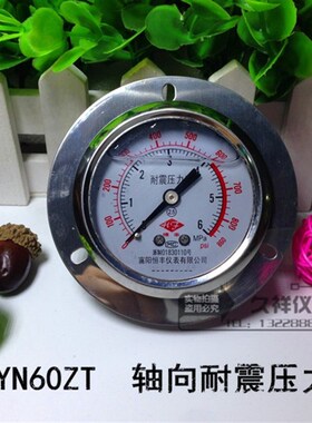 防震抗震油压液压轴向带边 耐震压力表YN60ZT 1.6MPa 多量程