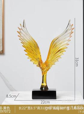 大鹏展翅透明树脂工艺品摆件家居玄关电视柜装饰乔迁送礼高档礼品