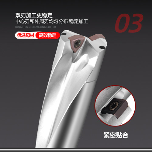 u钻刀杆车床用U转wc sp平底快速钻头抗震数控喷水钻2D2倍径暴力钻 - 图2