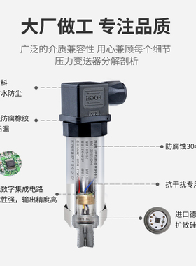 小巧型压力变送器真空压力传感器RS485液压传感器4-20mA液位数显