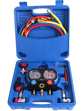 曾氏亿森134冷媒汽车空调精准加氟雪中压力表双表阀工具套装专用