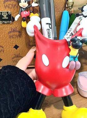 韩风ins童趣可爱提裤子卡通学生笔筒化妆刷收纳桶桌面多功能摆件