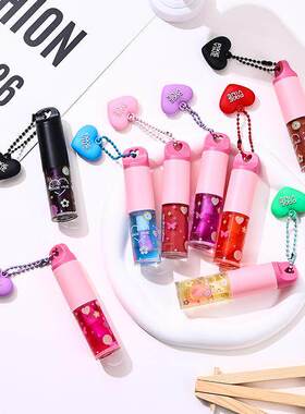 Heart Pendant Temperature Changing Lip Gloss爱心吊坠保湿唇油