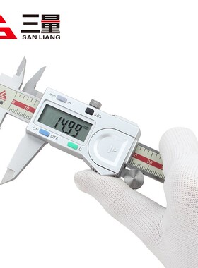 日本三量电子数显卡尺0-150mm高精度不锈钢油标表游标卡尺0-200mm