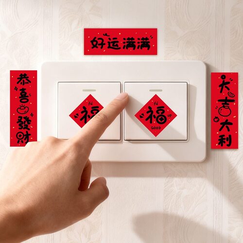 新年磁吸冰箱贴迷你装饰入宅门小对联乔迁之喜搬家入伙布置磁性贴 - 图0