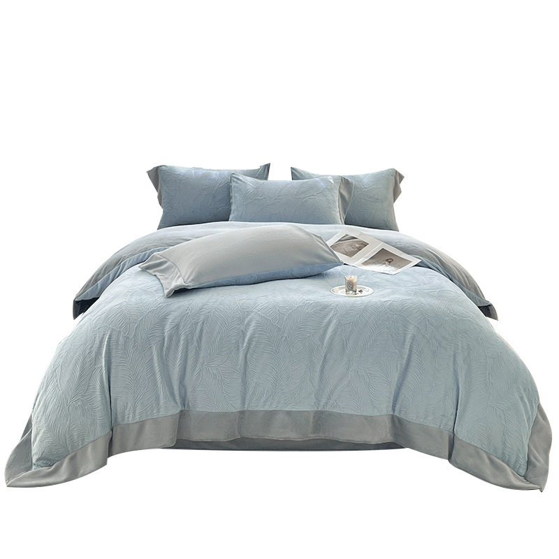 「次日达」床上雕花牛奶绒四件套珊瑚绒被套床单三件套2025新款秋,淘宝优惠券,粉丝福利购,淘宝优惠卷