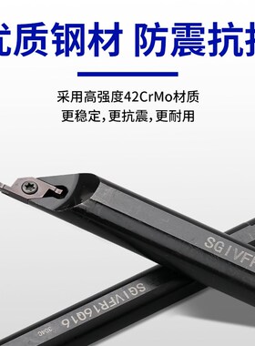 径端面内孔切槽刀杆端面槽刀SGIVFR16Q16圆弧浅槽刀VC1604R刀片