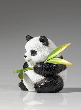 铜金岁月熊有成竹国宝大熊猫黄铜摆件黑眼圈熊猫办公室桌面铜装饰