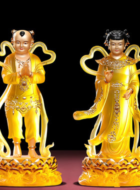 【普陀监制】金童玉女胁侍像